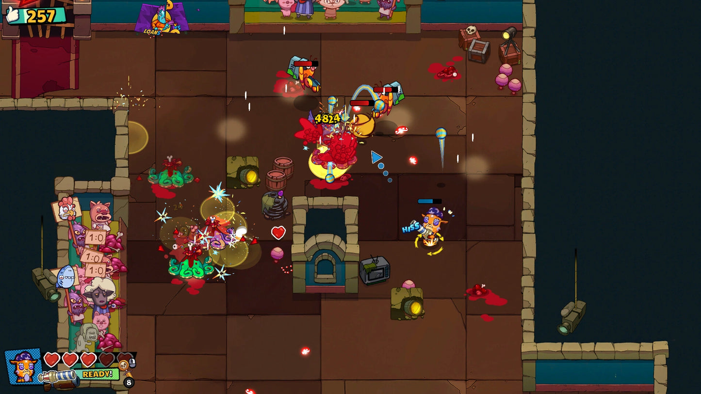 Screenshot of a platformer game with characters and platforms