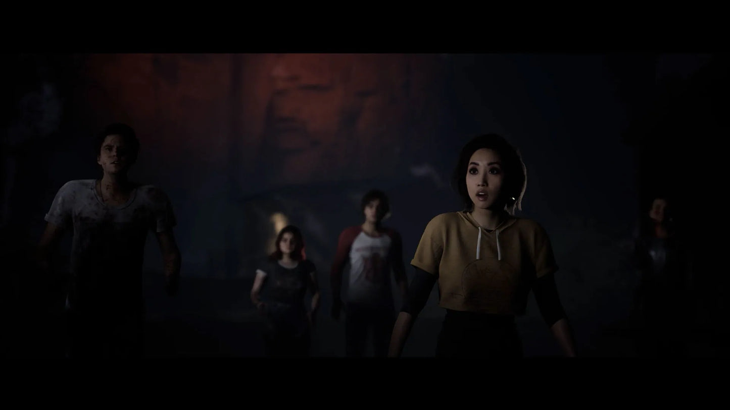 Group of people in a dark, ominous setting