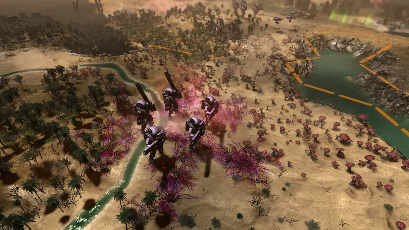 Screenshot of a strategy game with units on a battlefield