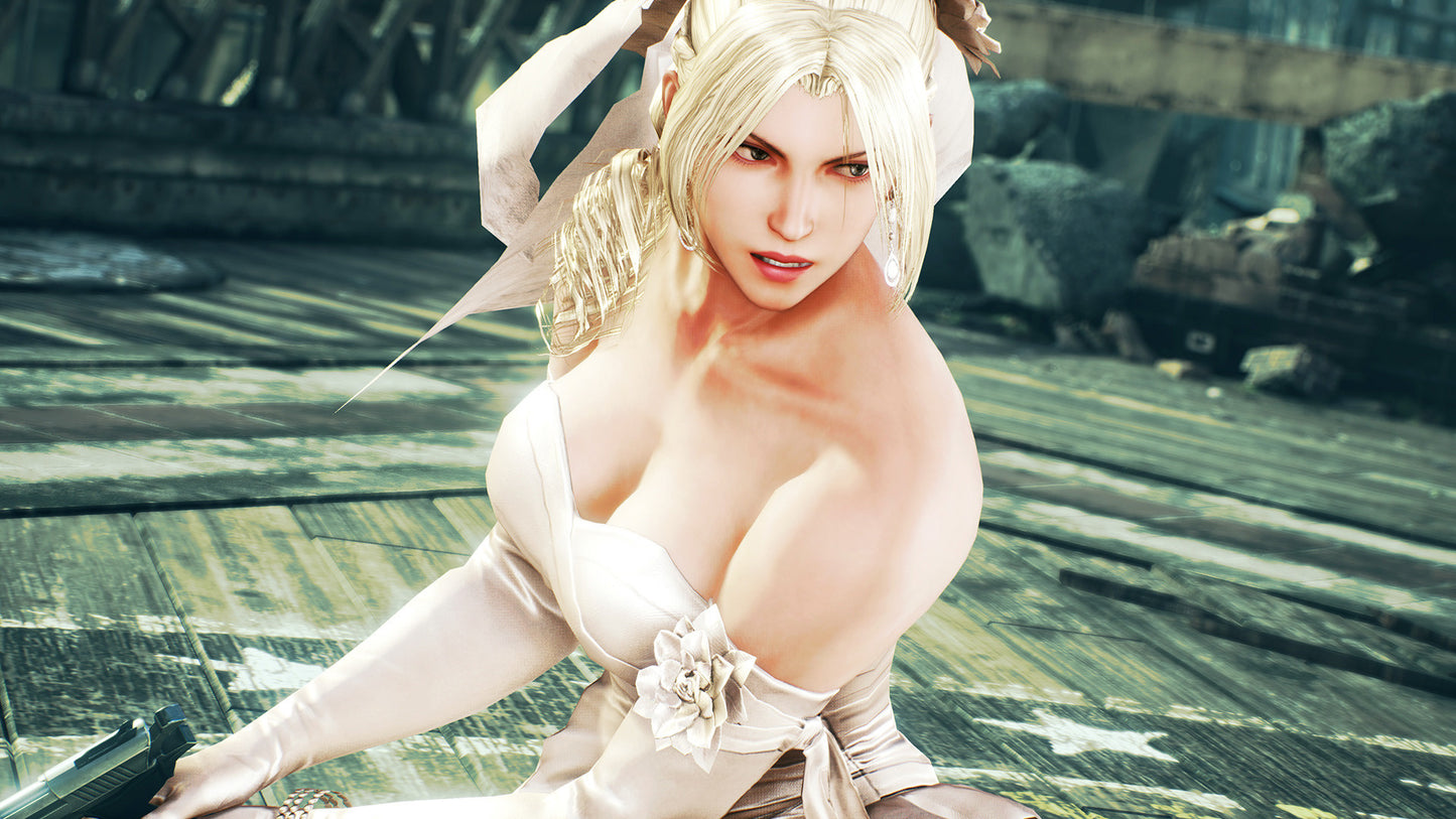 Character in a fantasy setting with a scenic background