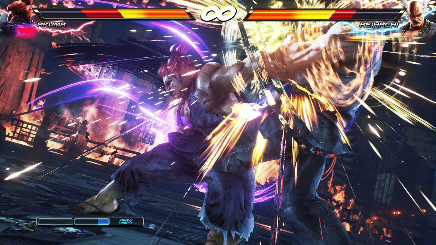 Action-packed scene from a video game with characters in combat