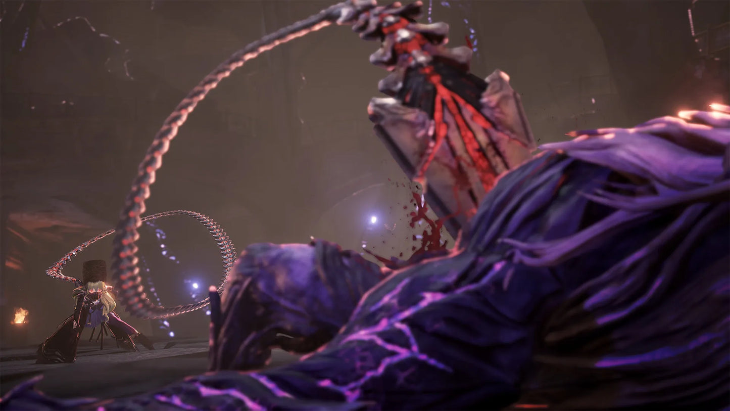 Monster with tentacles and a large creature in a dark, otherworldly landscape