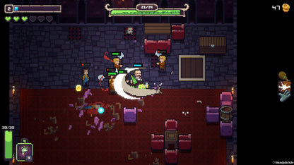 Surreal scene from a video game with characters and objects in an unusual setting
