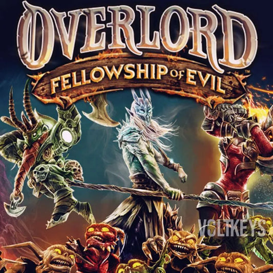 Cover of 'Overlord: Fellowship of Evil' with fantasy characters and text.
