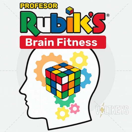 Rubik's Brain Fitness logo with a Rubik's Cube inside a silhouette of a head with gears.