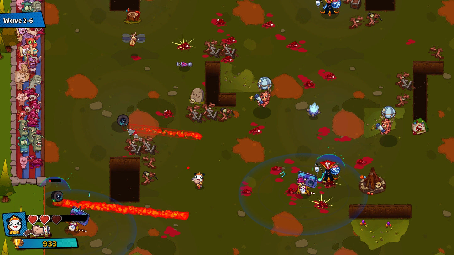 Screenshot of a strategy game with characters and resources on a grid-based map.