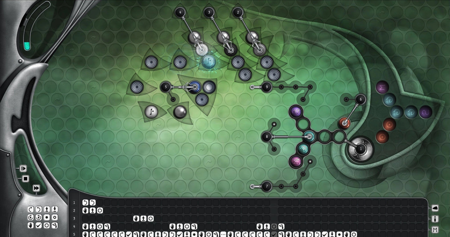 Computer screen displaying a complex molecular structure diagram on a green background