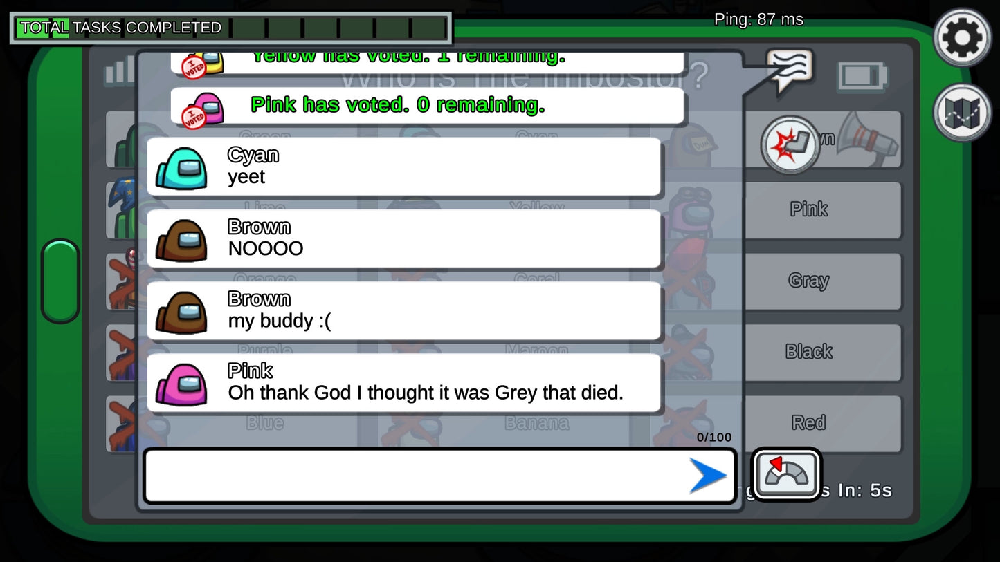 Text chat interface with user interactions on a smartphone screen