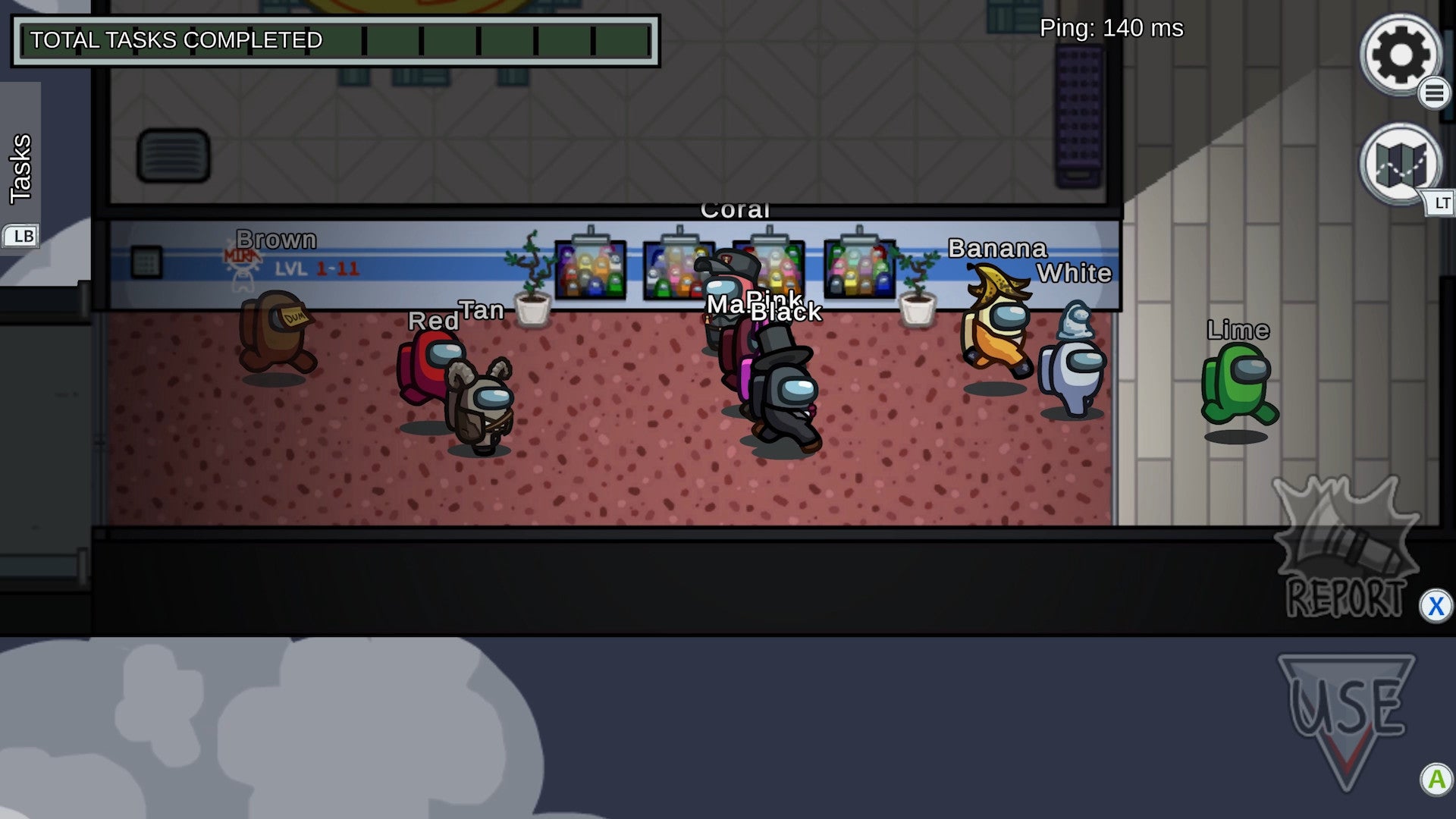 Screenshot of a video game interface with character avatars and a control panel.