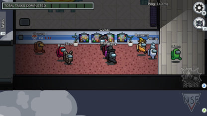 Screenshot of a video game interface with character avatars and a control panel.