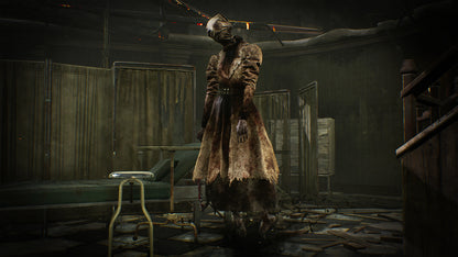 Horror-themed character in a dark, industrial setting