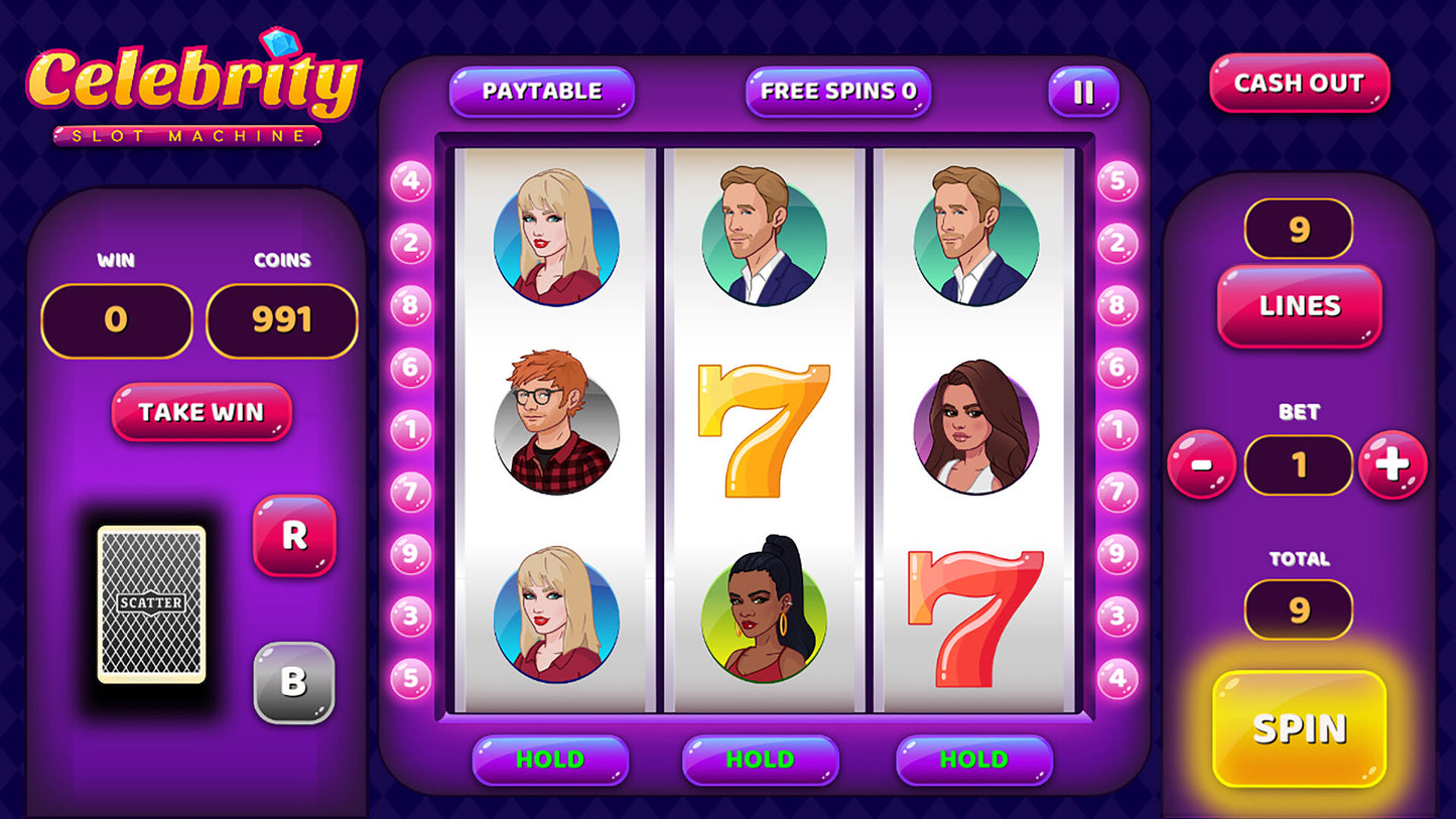 Celebrity Slot Machine PC Steam Key