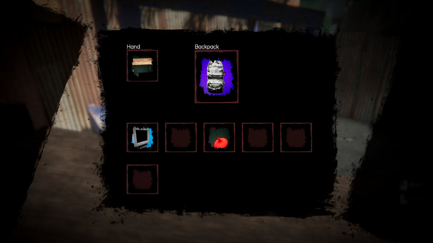 Game interface showing inventory items on a dark background